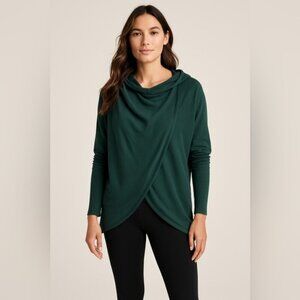 Athleta Purana Wrap Sweatshirt Hoodie Green Size M
